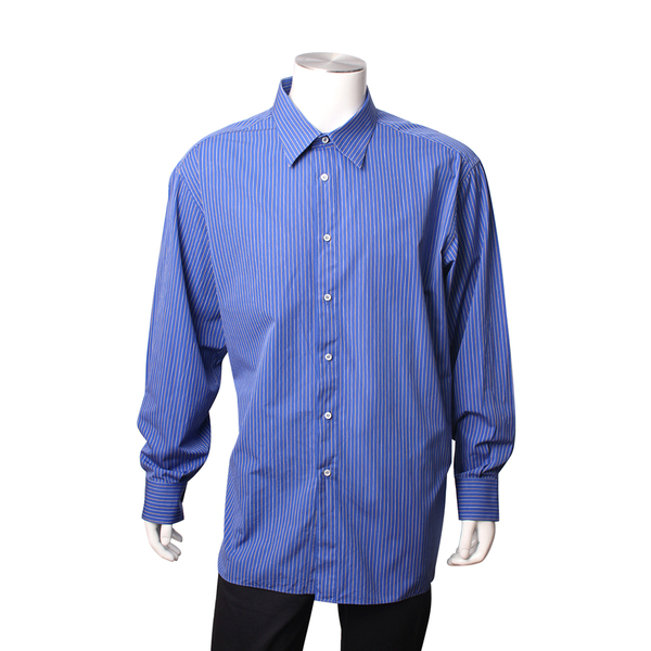 Vintage Cotton Striped Shirt Blue