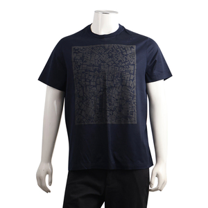 Cotton Rome Street Map Printed T-Shirt Navy