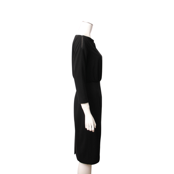 Polyester Zip Detail Dress Black