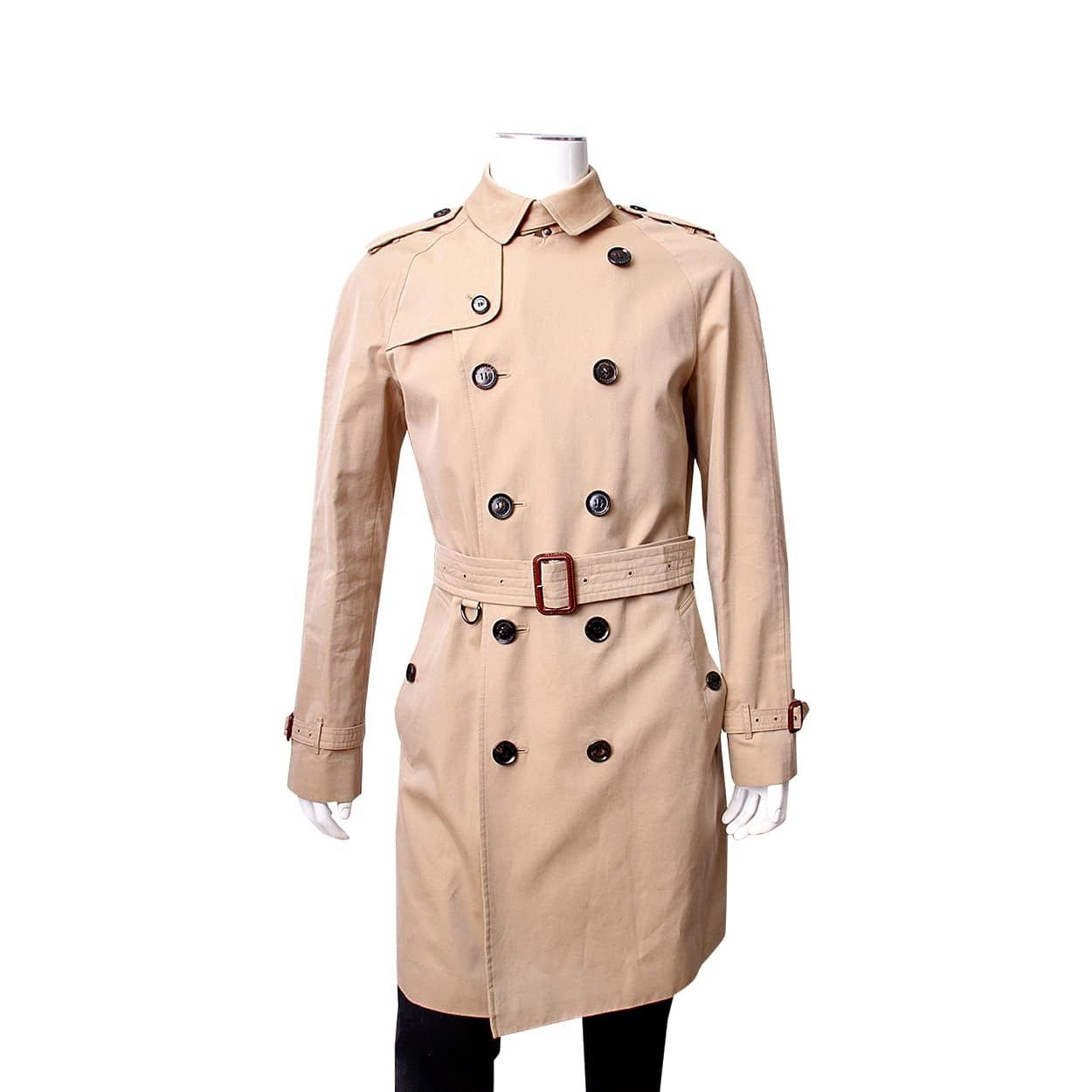 BURBERRY Cotton Kensington Mid-length Heritage Trench Coat Beige