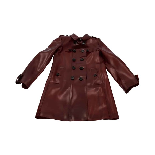 Kids PVC Trench Coat Burgundy
