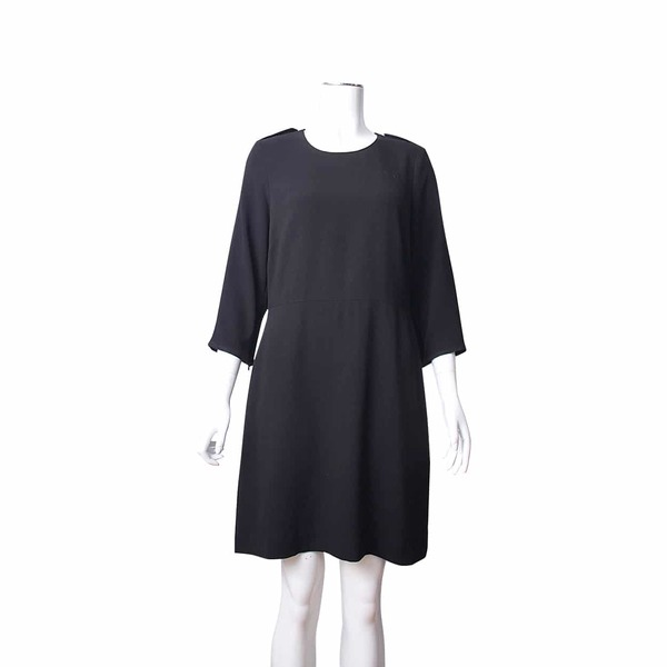 Acetate Long Sleeve Dress Black