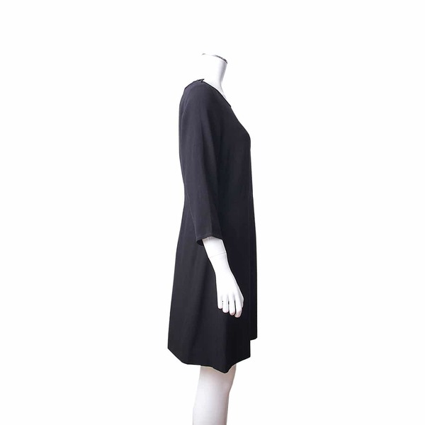 Acetate Long Sleeve Dress Black