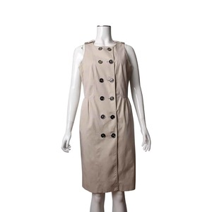 BURBERRY Vintage Cotton Sleeveless Dress Ivory | Luxity