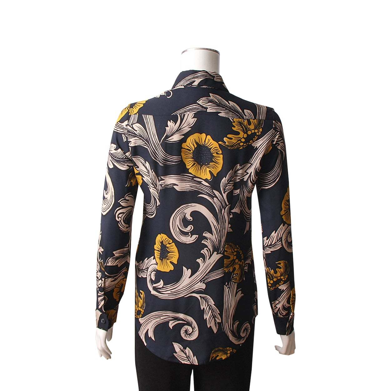 BURBERRY Silk Floral Shirt Navy | Luxity
