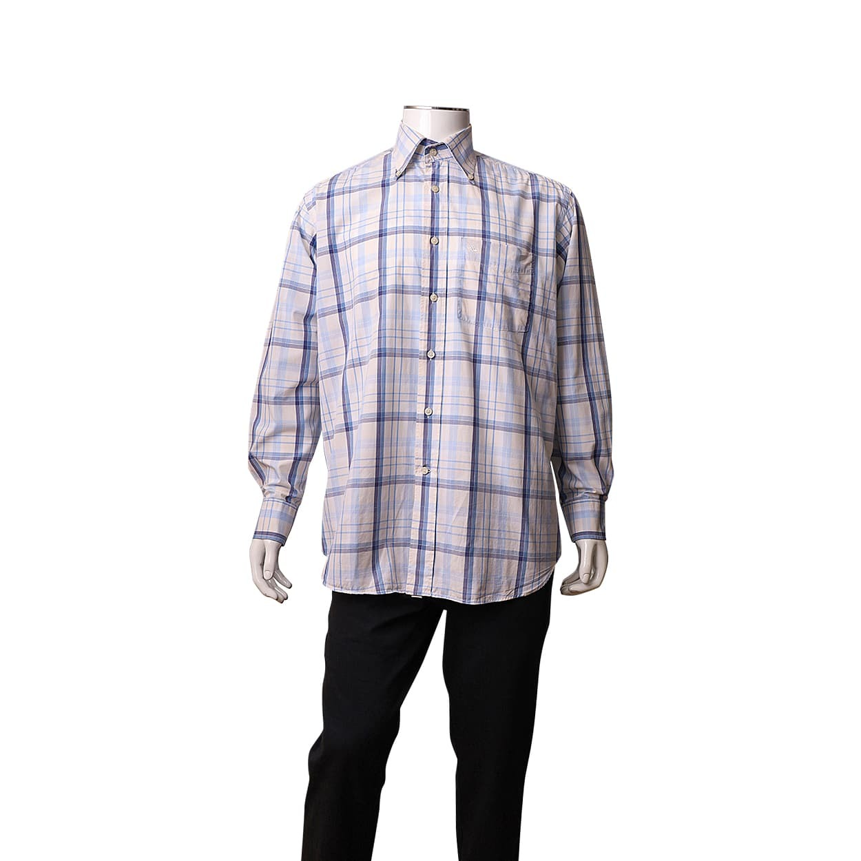 BURBERRY Vintage Cotton Check Shirt Blue | Luxity