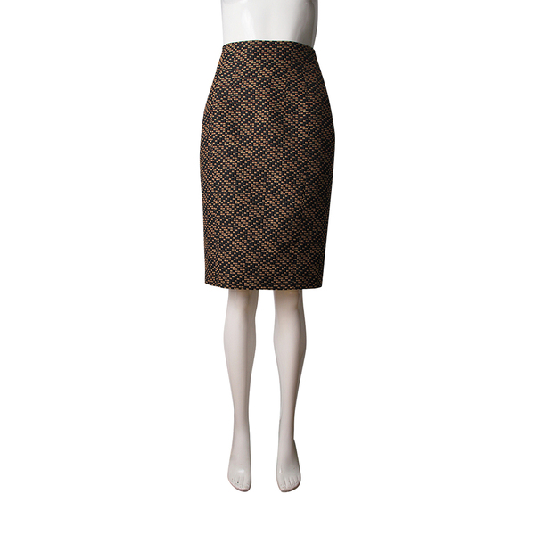 Polyester Pencil Skirt Black/Brown