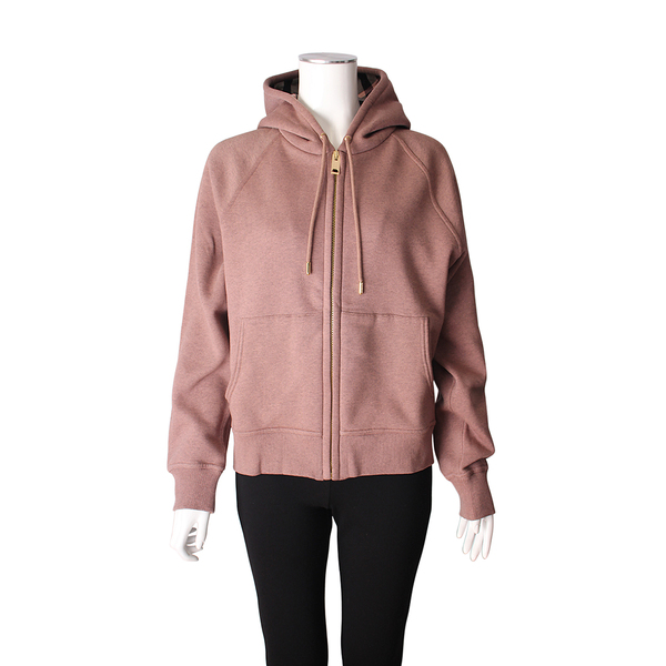 Cotton Check Hoodie Rose Dust