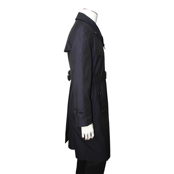 Cotton Long Trench Coat Navy