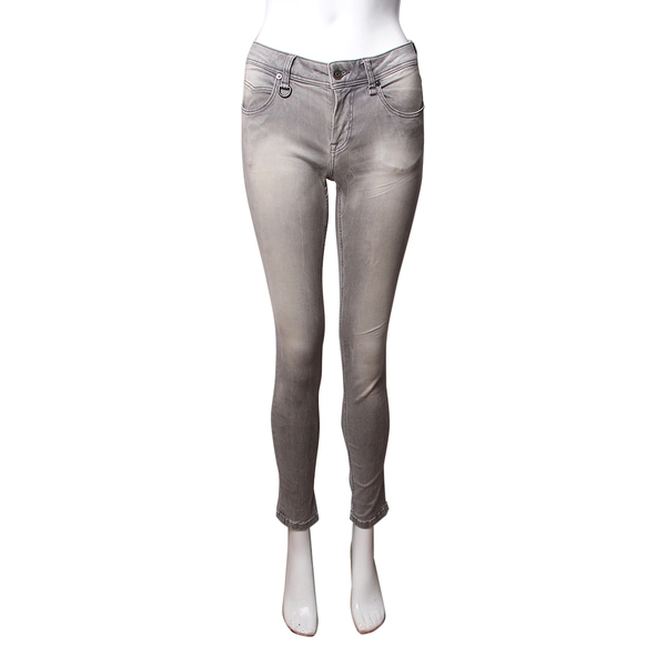 Cotton Westbourne Skinny Crop Jeans Light Grey