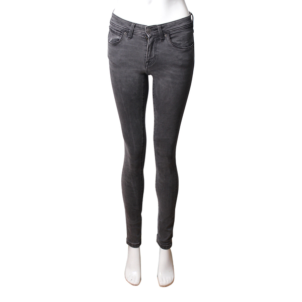 Cotton Skinny Low-Rise Jeans Grey