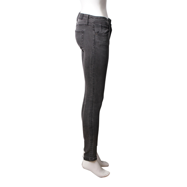 Cotton Skinny Low-Rise Jeans Grey