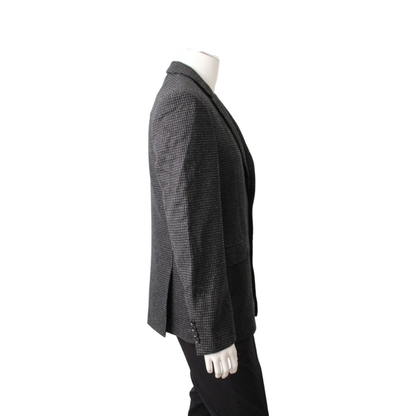 Vintage Wool Houndstooth Blazer Charcoal