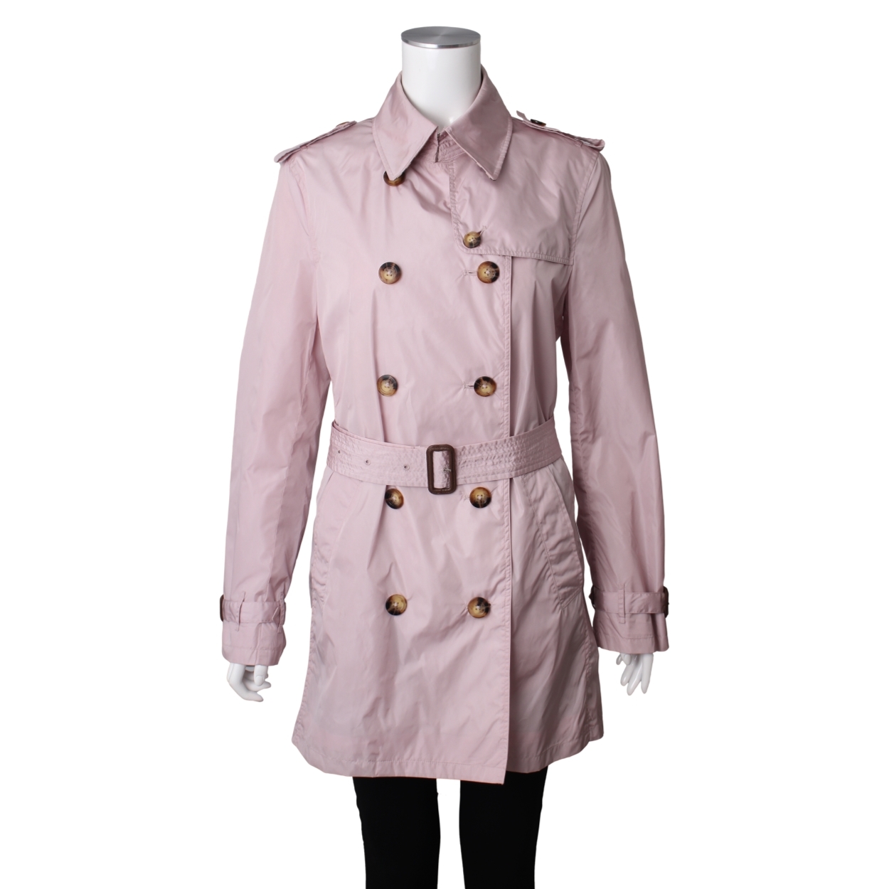 BURBERRY Nylon Short Trench Coat Dusty Pink | Luxity