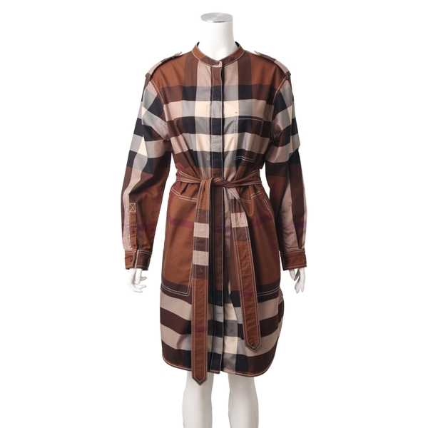 Cotton Check Aurelia Shirt Dress Brown