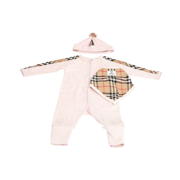 Cotton Check Claude Set Ice Pink