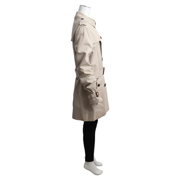 Cotton Mid Length Trench Coat Beige