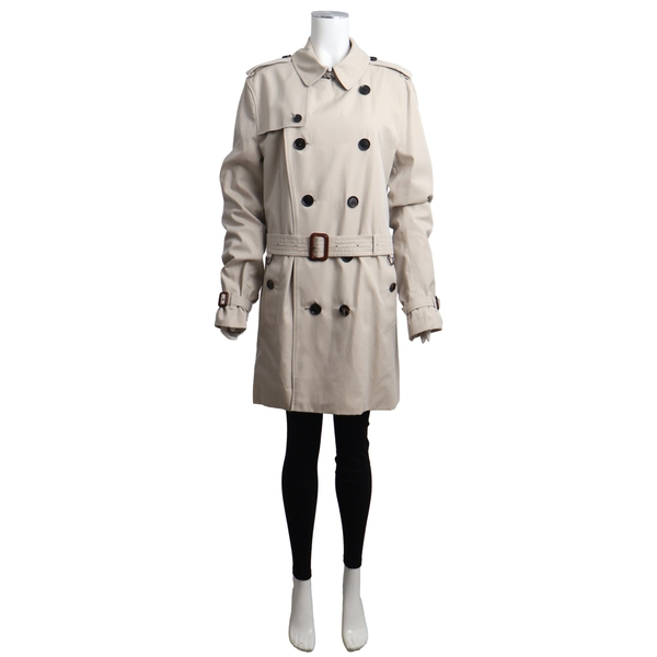 Cotton Mid Length Trench Coat Beige