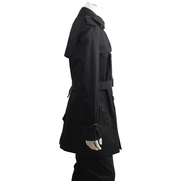Cotton Short Kensington Trench Coat Black
