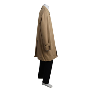 Cotton Check Reversible Gabardine Car Coat Beige, view 2
