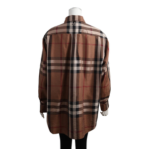 Silk Check Shirt Brown, view 3