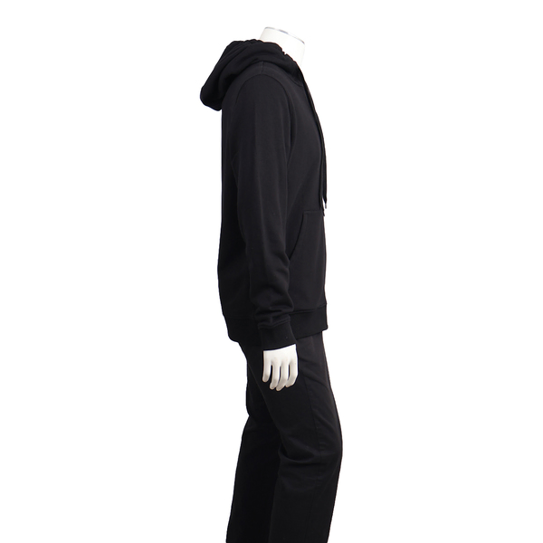 Cotton Check Hoodie Jacket Black