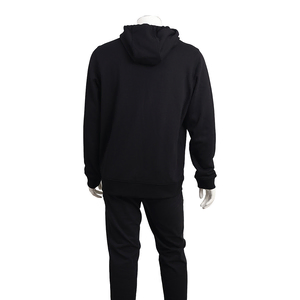 Cotton Check Hoodie Jacket Black, view 3