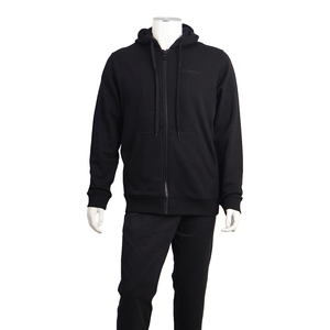 Cotton Check Hoodie Jacket Black
