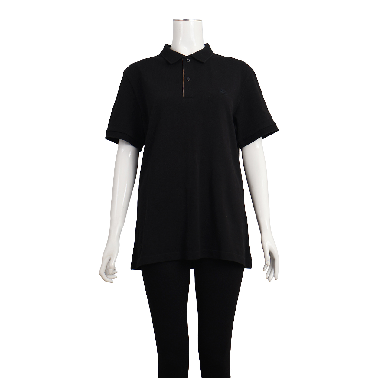 Cotton Polo T-Shirt Black