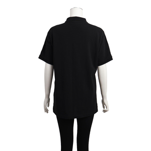 Cotton Polo T-Shirt Black, view 3