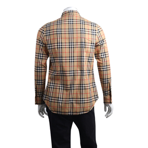 Cotton Check Shirt Beige, view 3