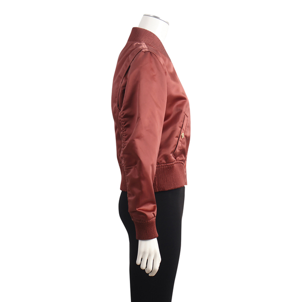 Satin Bomber Jacket Dusty Rose