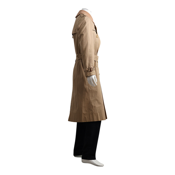 Vintage Cotton/Polyester Removable Collar Trench Coat Beige