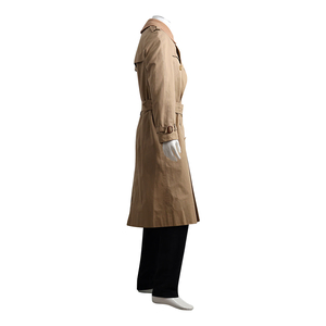 Vintage Cotton/Polyester Removable Collar Trench Coat Beige, view 2