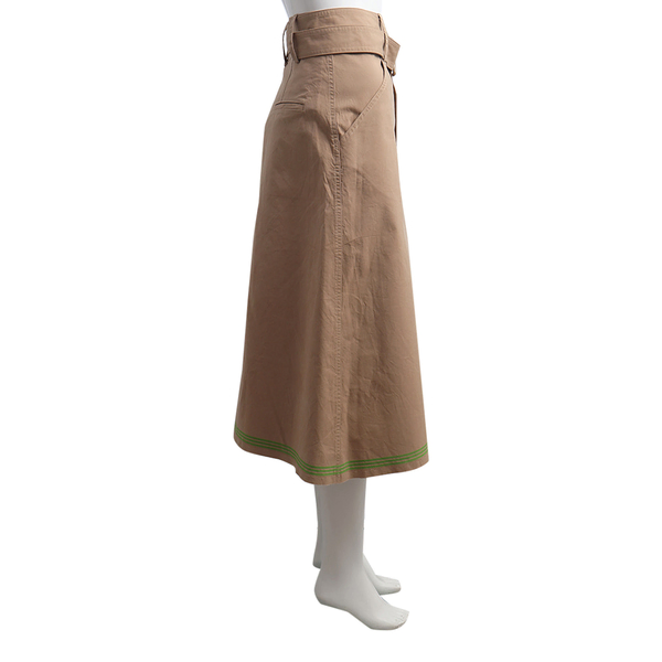 Cotton Button Up Skirt Beige