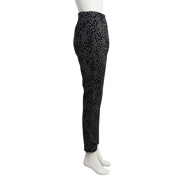 Cotton Blend Geometric Trousers Black/Silver