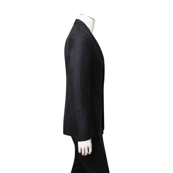 Wool Blend Striped Blazer Navy