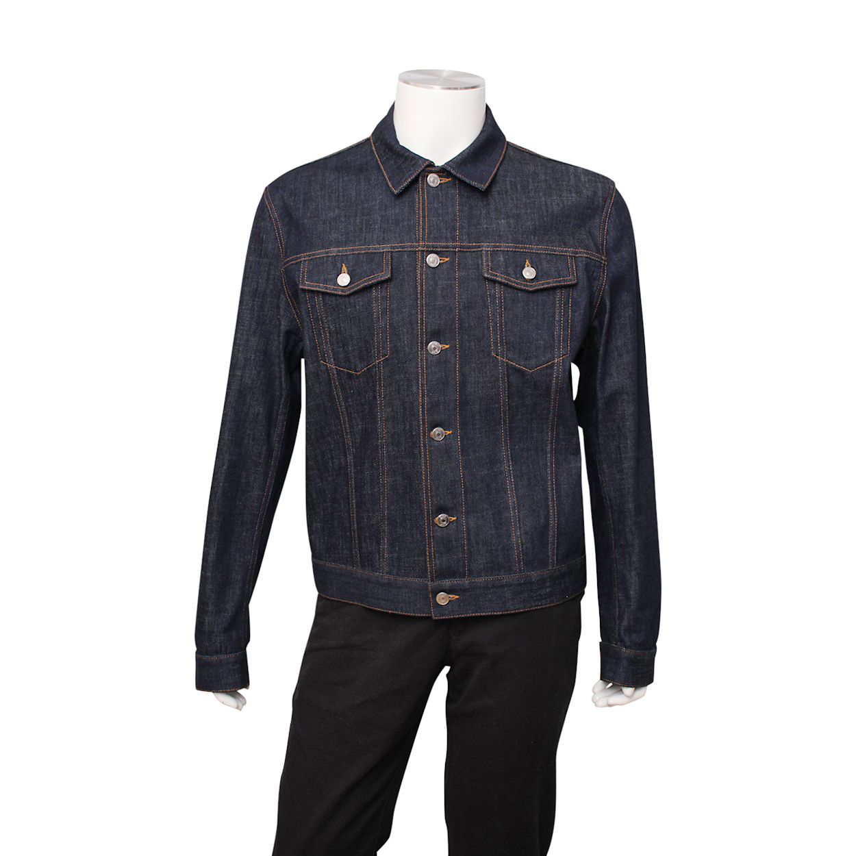 Christian Dior ダークデニムジャケット 34 y16 CHRISTIAN DIOR Cotton Dior Oblique Denim Jacket Blue | Luxity