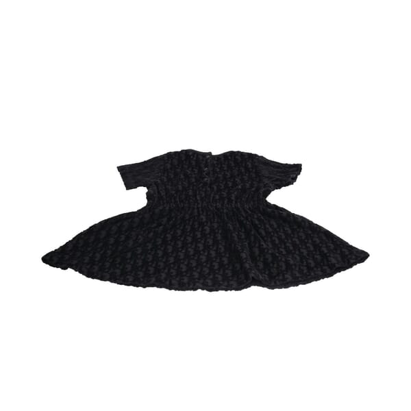 Cotton Oblique Baby Dress Black