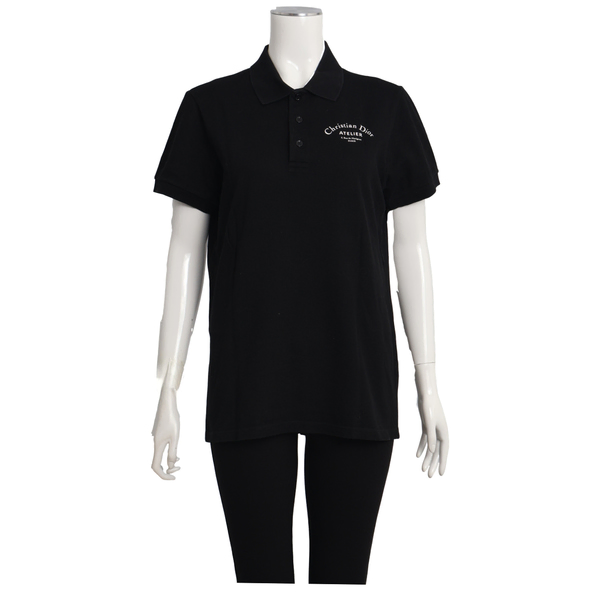 CHRISTIAN DIOR Cotton Atelier Polo Shirt Black | Luxity