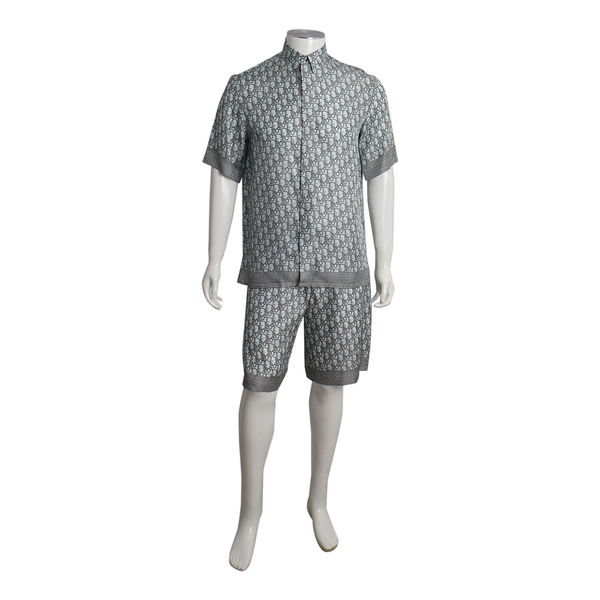 Oblique Silk Shirt & Shorts Set