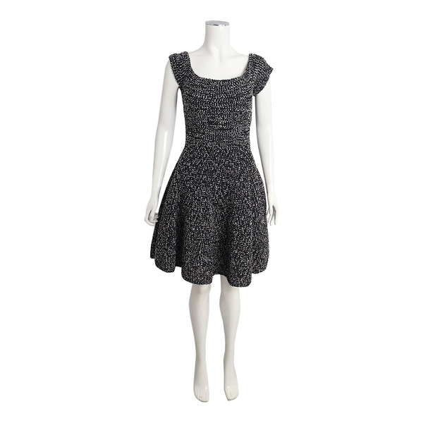 Tweed Midi Dress Black/White