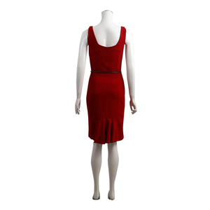 Wool Blend Sleeveless Dress Red, view 3