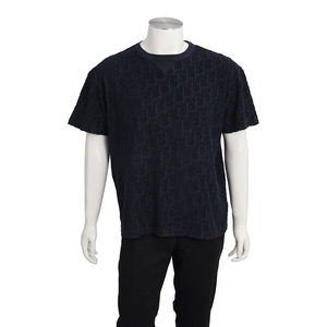 Cotton/Oblique Jacquard T-Shirt Bleu Marine