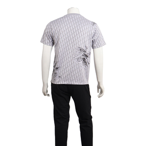 x DANIEL ARSHAM Polyester/Cotton Eroded Oblique Jacquard T-Shirt Grey/White, view 3