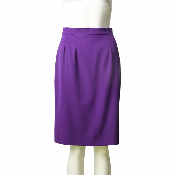 Wool Pencil Skirt Purple