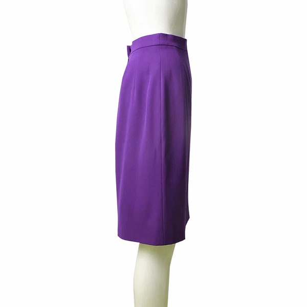 Wool Pencil Skirt Purple