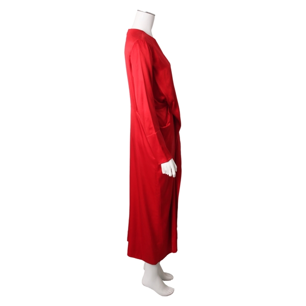 x Phoebe Philo Silk Front Knot Dress Red
