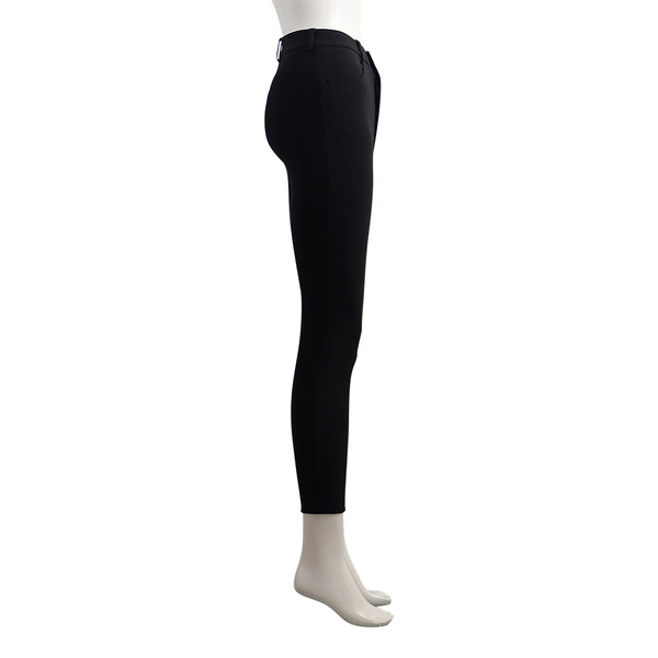 Mixed Material Zip Pants Black