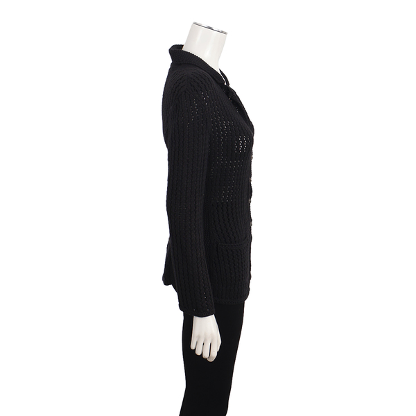 Vintage Cotton/Cashmere Knitted Cardigan Black